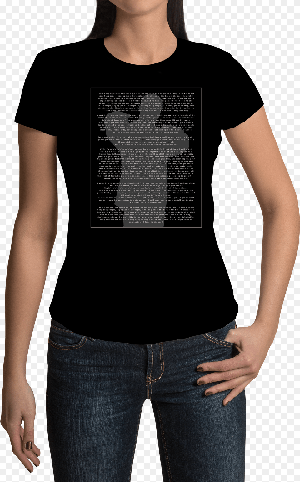 Rappers Lyrics Back Ladies T Shirt Koszulki Na Wieczr Panieski, Clothing, T-shirt, Pants, Adult Png Image