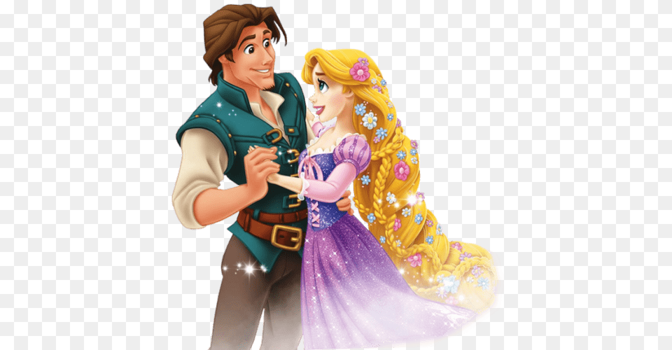 Rapunzel And Eugene Dancing, Figurine, Book, Comics, Publication Free Transparent Png