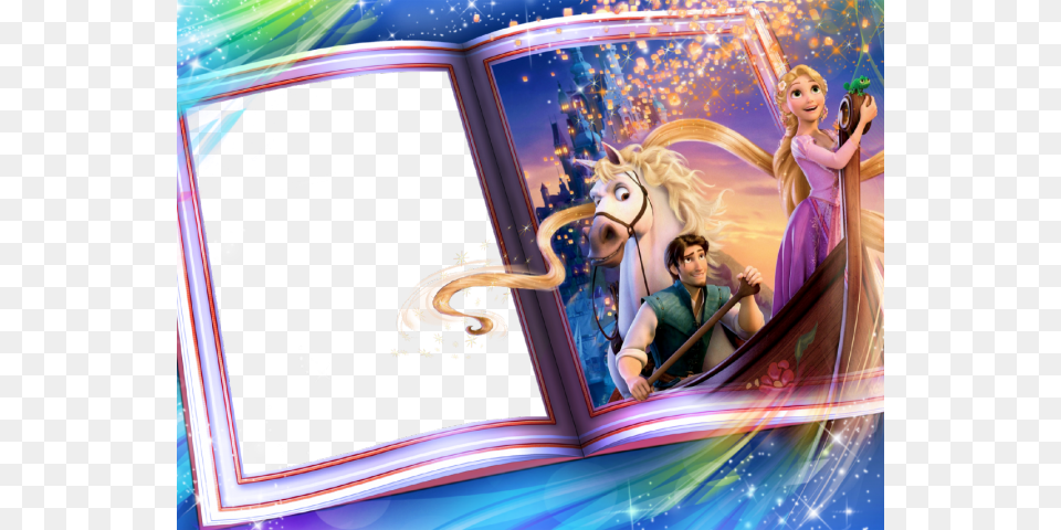 Rapunzel Clipart Frame Alexander Tangled Rapunzel Movie Fabric Poster, Adult, Publication, Person, Graphics Free Png