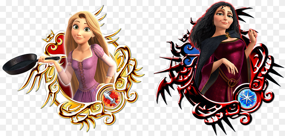 Rapunzel Gothelpng Kingdom Hearts Xuxdark Road Kingdom Hearts Medals, Adult, Female, Person, Woman Png