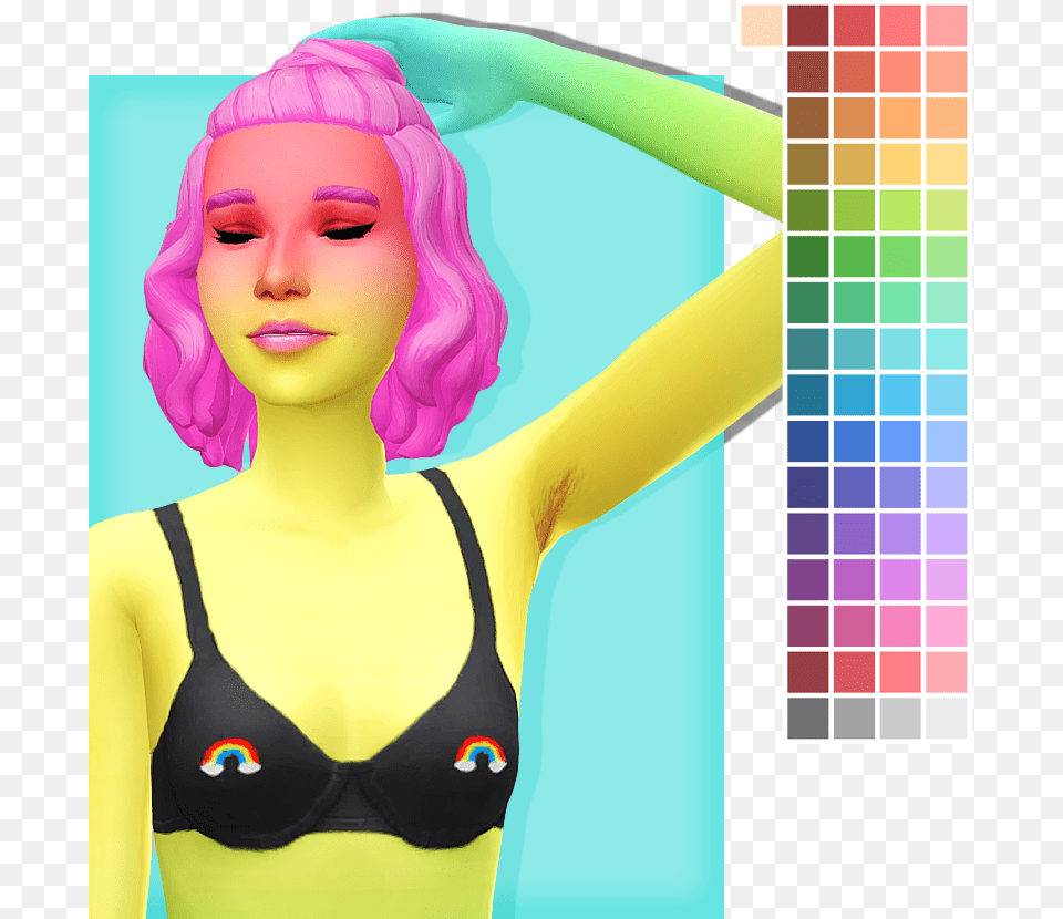 Rapunzel Hair Sims, Bra, Clothing, Lingerie, Underwear Png Image