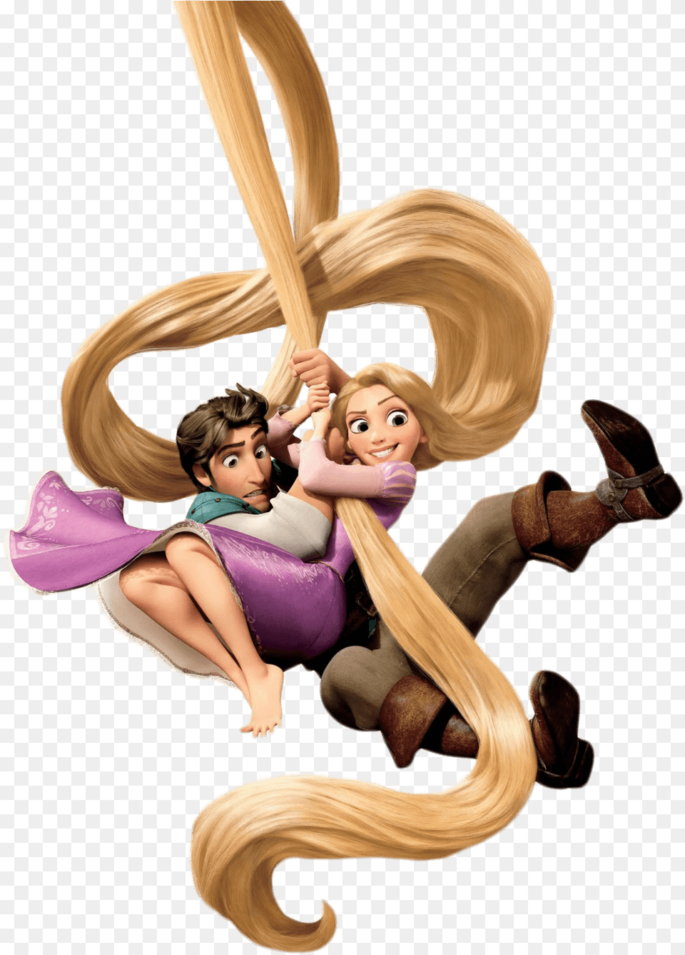 Rapunzel Hanging Rapunzel And Flynn Rider, Adult, Female, Person, Woman Png Image