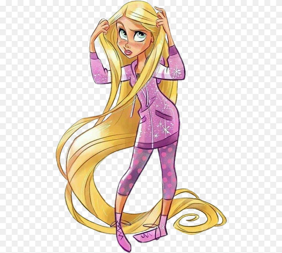 Rapunzel Long Hair Cartoon, Book, Comics, Publication, Adult Free Png Download