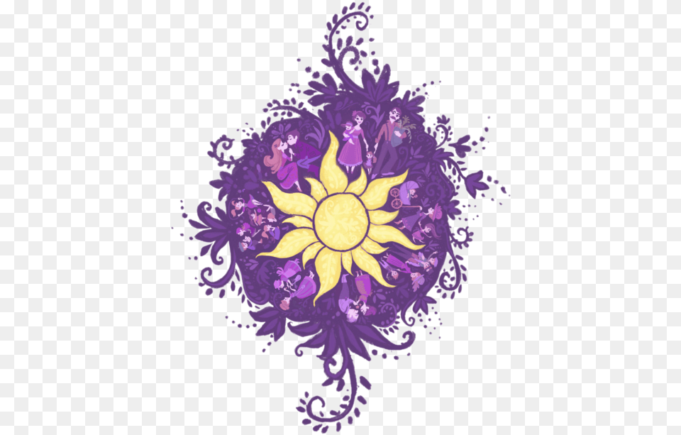 Rapunzel Tangled Sun, Art, Pattern, Purple, Graphics Png