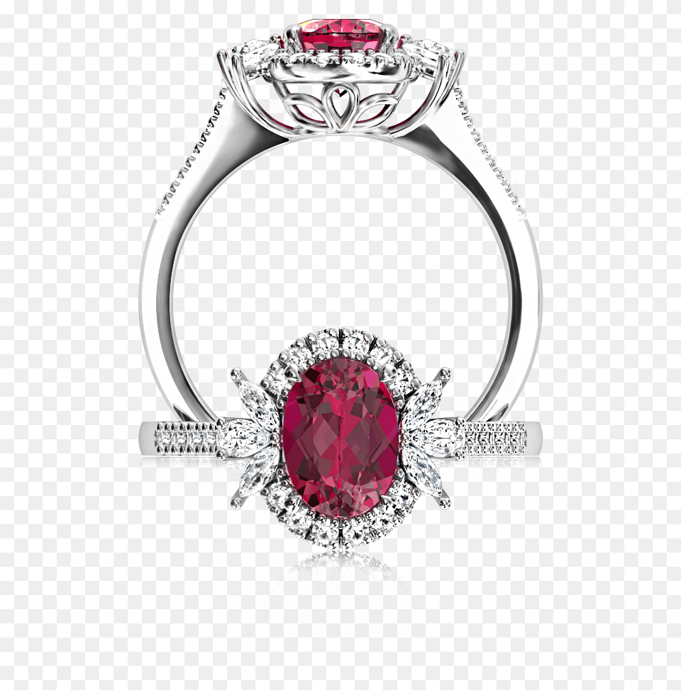 Rare African Rubelite Cluster Pre Engagement Ring, Accessories, Diamond, Gemstone, Jewelry Free Png Download