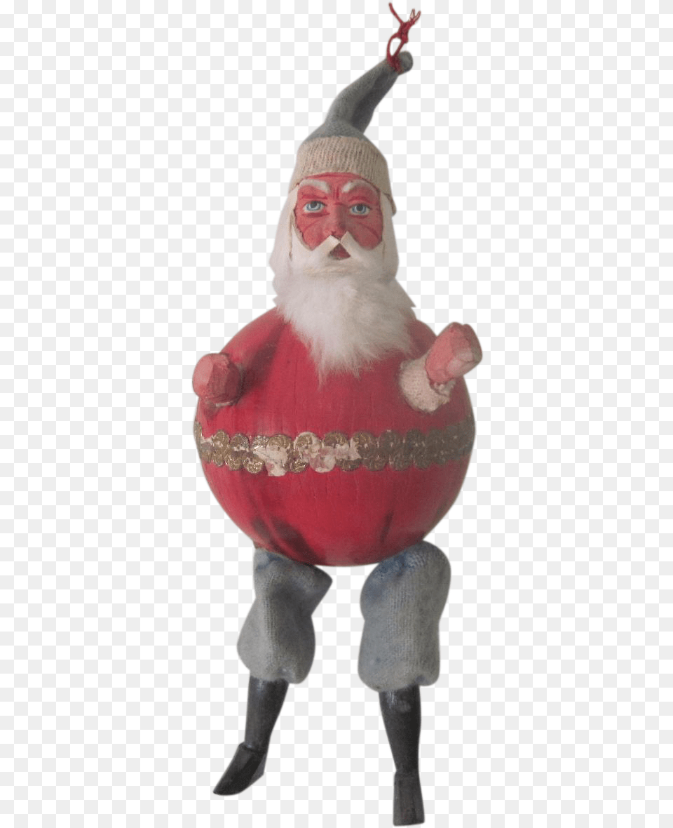 Rare Antique German Santa Claus Squeak Toy Christmas Santa Claus, Figurine, Baby, Person, Clothing Png