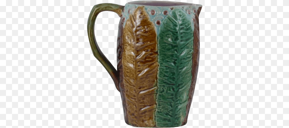Rare Antique Victoria Majolica Tobacco Leaf Pitcher Mug, Art, Jar, Porcelain, Pottery Free Png Download