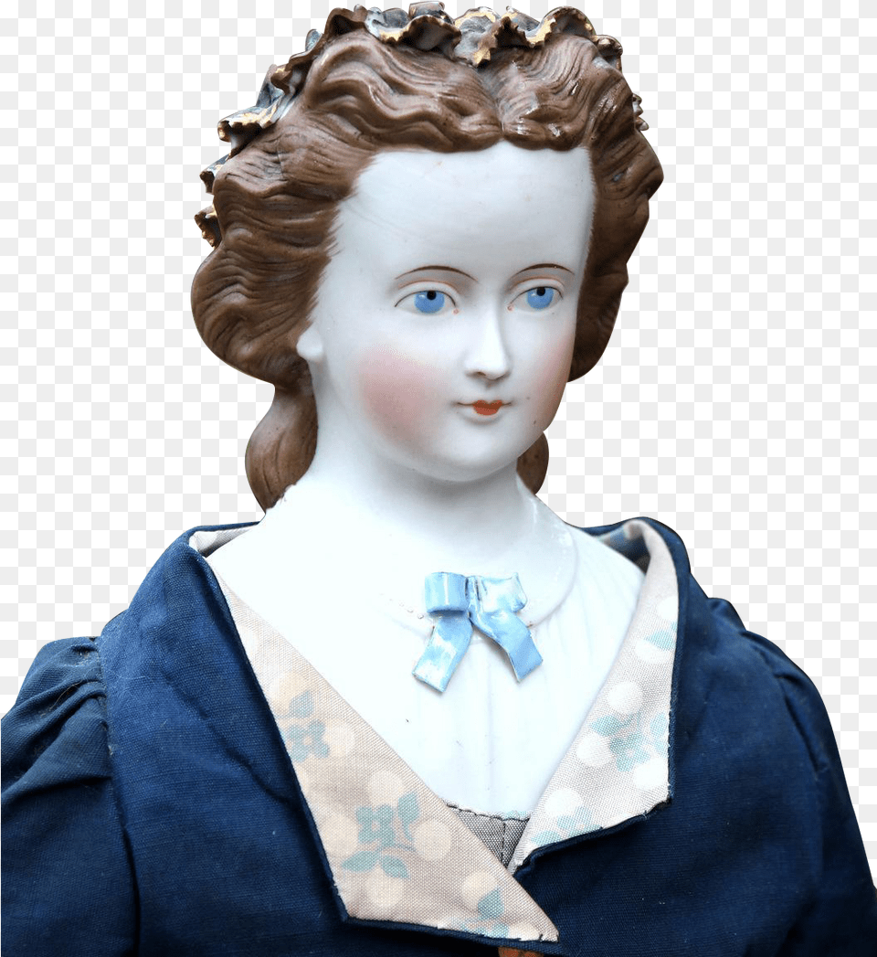 Rare Cafe Au Lait Parian With Molded Ribbon Crown And Antique Parian Doll Faces Person, Face, Head, Toy Free Transparent Png