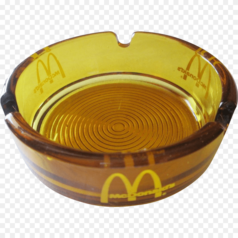 Rare Mcdonalds Amber Glass Ashtray Vintage Advertising Fast, Tape Free Png Download