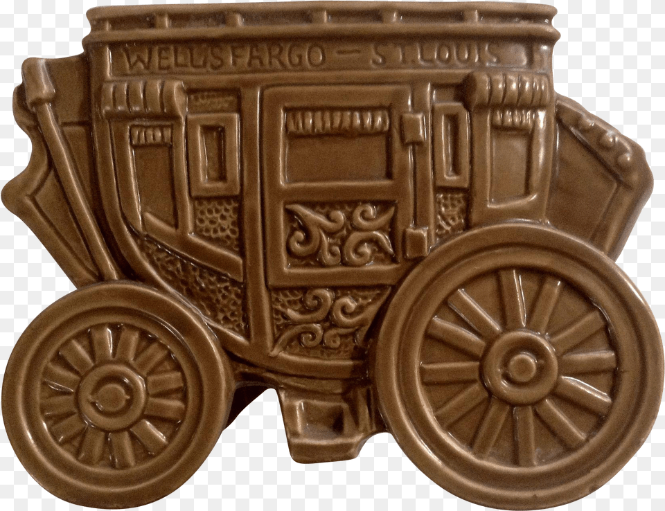 Rare Vintage Rubens Wells Fargo Stagecoach Planter Carriage, Bronze, Pottery, Jar, Cannon Png