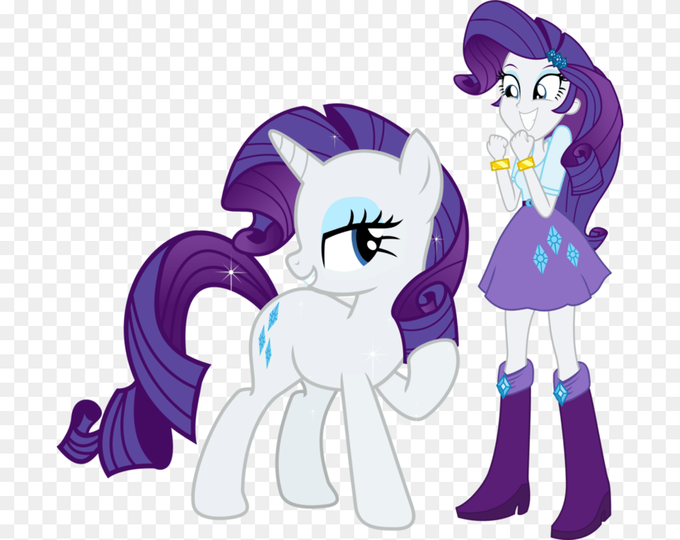 Rarity And Rarity By Vector B Rarity Pony And Human, Book, Comics, Publication, Purple Free Transparent Png