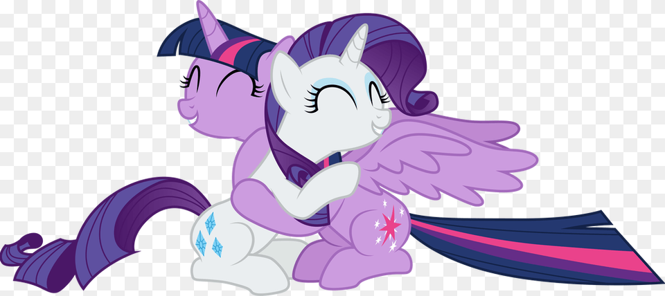 Rarity And Twilight Sparkle Hugging By Cloudyglow Dbnp4jr Fullview My Little Pony Twilight And Rarity, Purple, Book, Comics, Publication Free Png Download