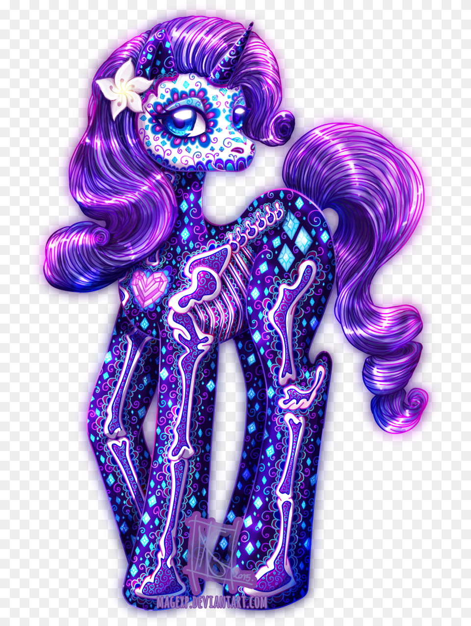 Rarity Of Santa Muerte By Magexp Mlp Day Of The Dead, Purple, Pattern, Person, Accessories Free Png