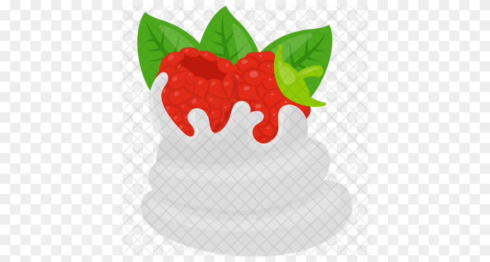 Raspberries Whipped Icon Strawberry, Berry, Produce, Plant, Fruit Free Png Download