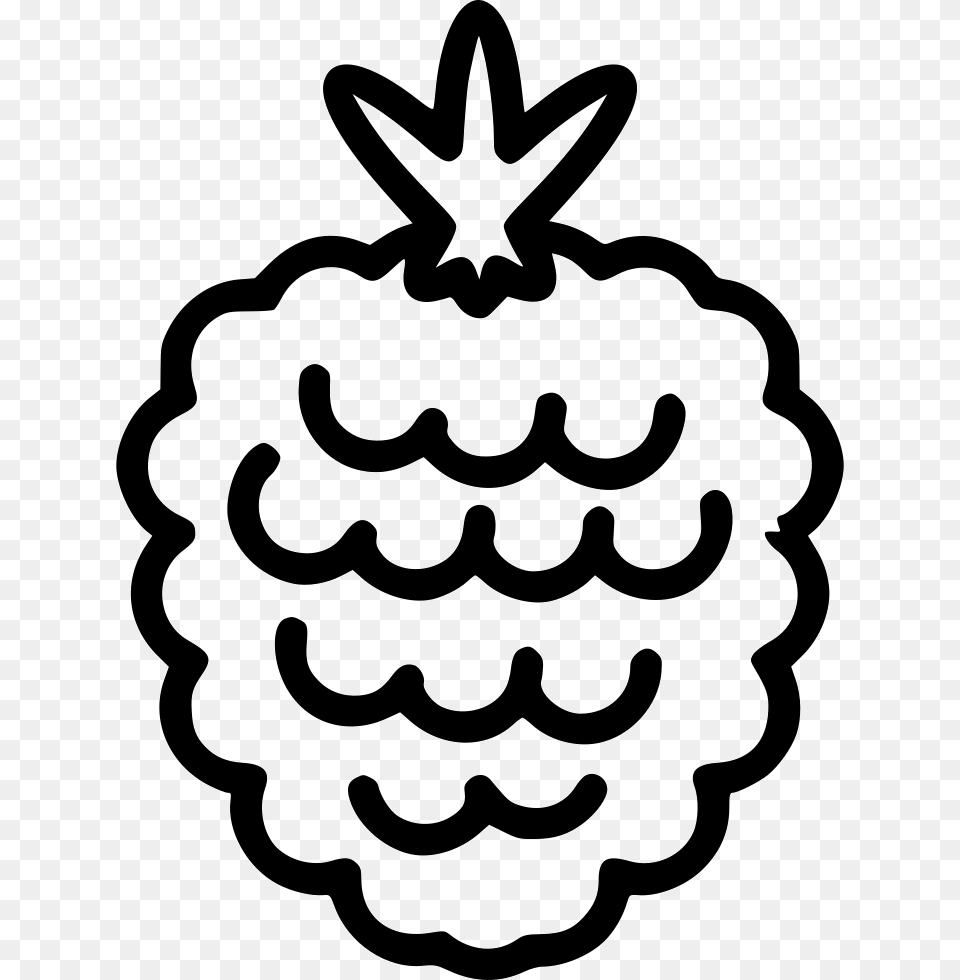 Raspberry Berry, Stencil, Food, Fruit, Produce Free Png