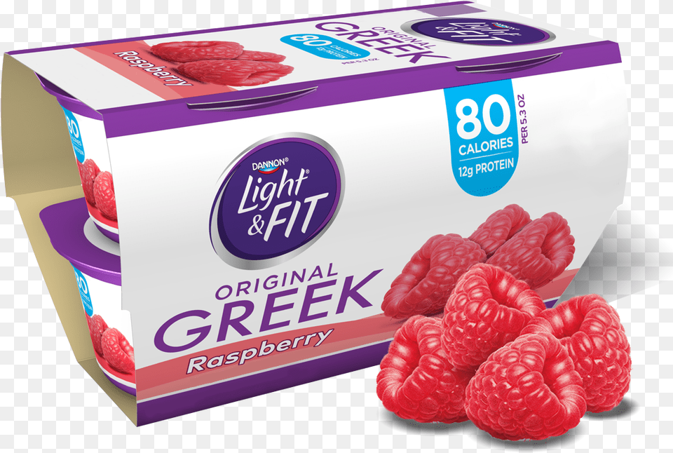 Raspberry Greek Yogurt Dannon Light And Fit Greek Yogurt, Berry, Food, Fruit, Plant Png