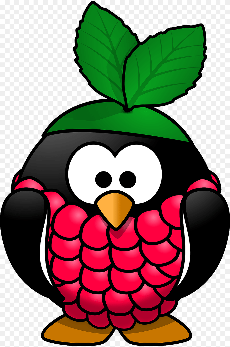 Raspberry Penguin Clipart, Berry, Food, Fruit, Produce Free Png