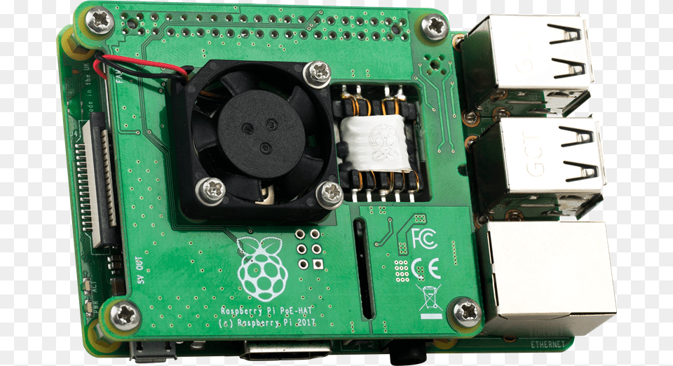 Raspberry Pi 3 Poe Hat Raspberry Pi Poe Hat, Electronics, Hardware, Computer Hardware, Printed Circuit Board Free Png Download