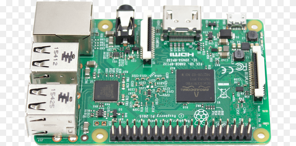 Raspberry Pi Microcontroller, Electronics, Hardware, Computer Hardware, Printed Circuit Board Free Png