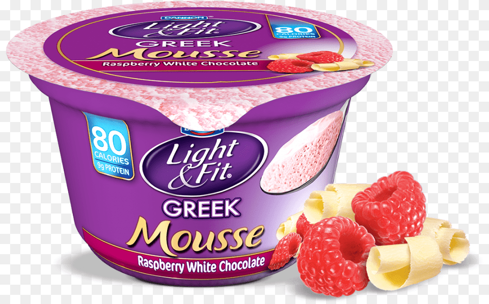 Raspberry White Chocolate Nonfat Yogurt Mousse Strawberry Shortcake Greek Yogurt, Berry, Produce, Plant, Fruit Free Transparent Png