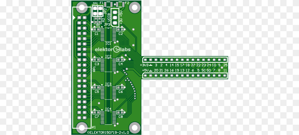 Raspi Buffer Board 2 Led, Electronics, Hardware, Printed Circuit Board, Blackboard Free Png