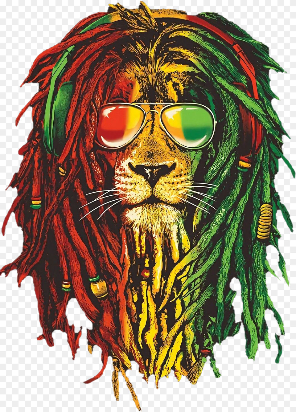 Rasta Lion Background Reggae Hd Wallpaper For Android, Accessories, Sunglasses, Art, Modern Art Png Image