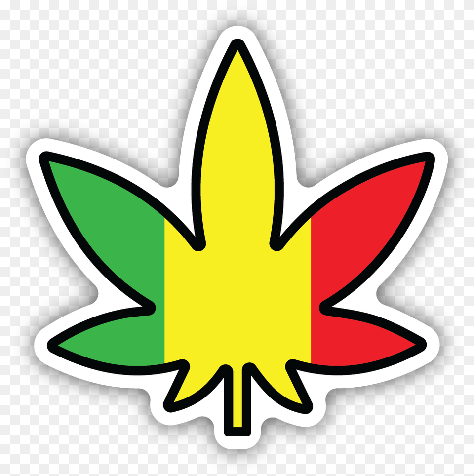 Rasta Pot Leaf Sticker Emblem, Symbol Png