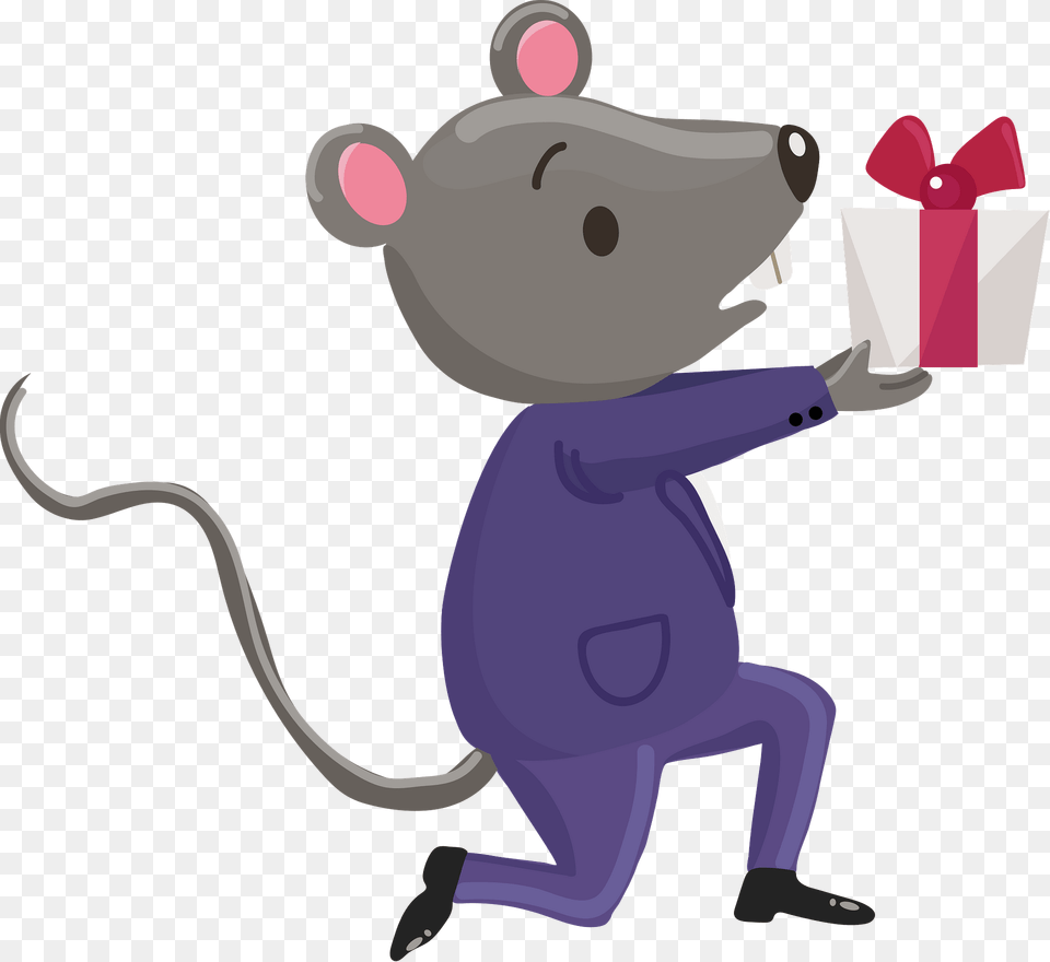 Rat Boy With A Gift Clipart, Animal, Mammal, Fish, Sea Life Free Png Download