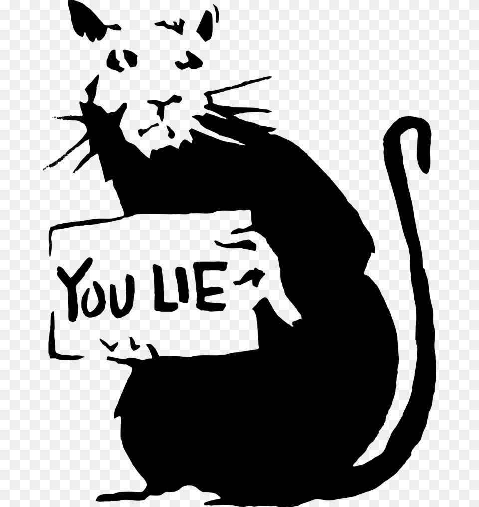 Rat By Banksy Banksy Rat You Lie, Gray Free Png