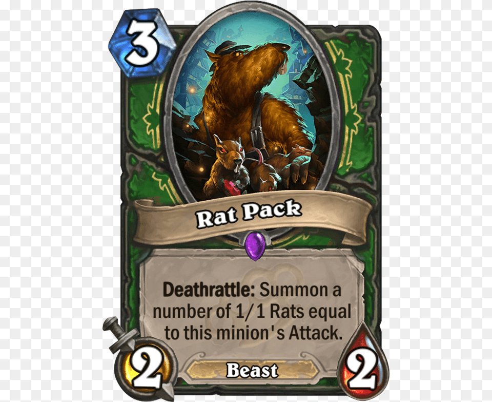 Rat Pack Is A 3 Mana Cost Epic Hunter Minion Beast Hearthstone Druid Cards, Advertisement, Baby, Person, Poster Png Image