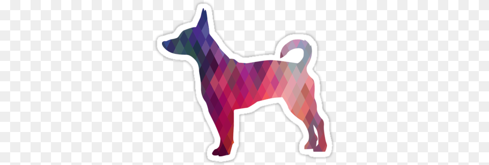 Rat Terrier Dog Colorful Geometric Pattern Silhouette Rat Terrier, Animal, Canine, Mammal, Wildlife Free Png