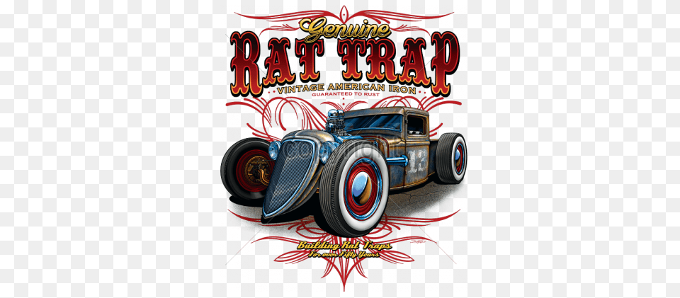 Rat Trap Hot Rod Car Qulaity T Shirt, Advertisement, Poster, Hot Rod, Transportation Free Png