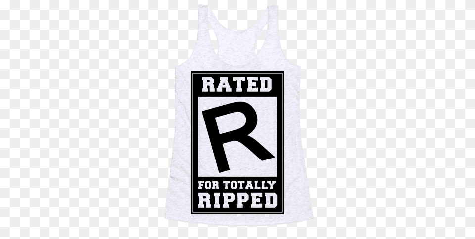 Rated R For Totally Ripped Racerback Tank Lookhuman, Clothing, Tank Top, Person Png Image