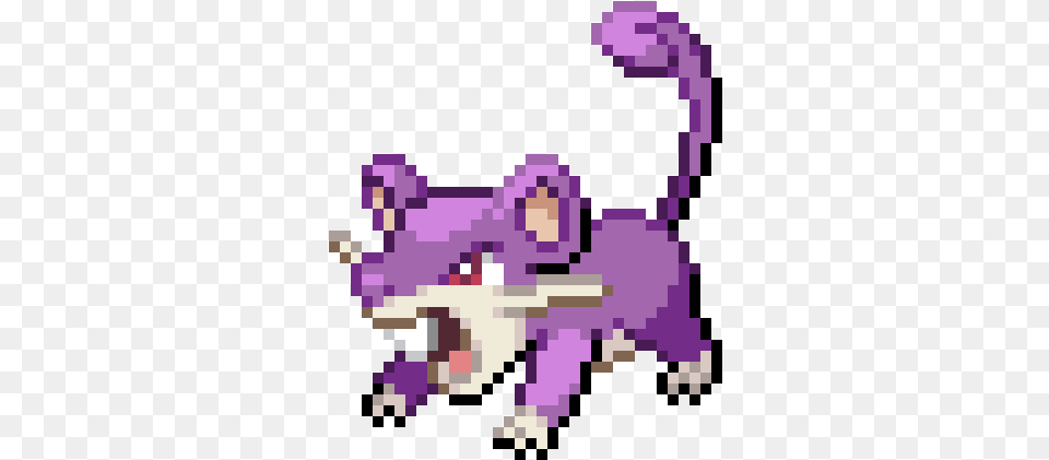 Rattata 019 Rattata Pokemon Pixel Art, Purple Png Image
