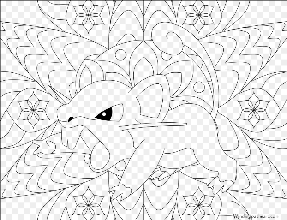 Rattata Pokemon Coloring, Gray Png