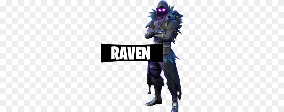 Raven Fortnite Skin Video Game Geek Gamer Fan T Shirt, Adult, Male, Man, Person Free Png