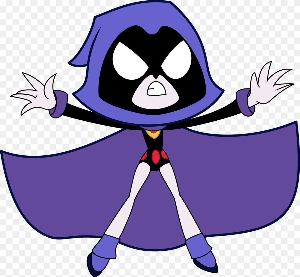 Raven From Teen Titans Go, Cartoon, Cape, Clothing, Person Png