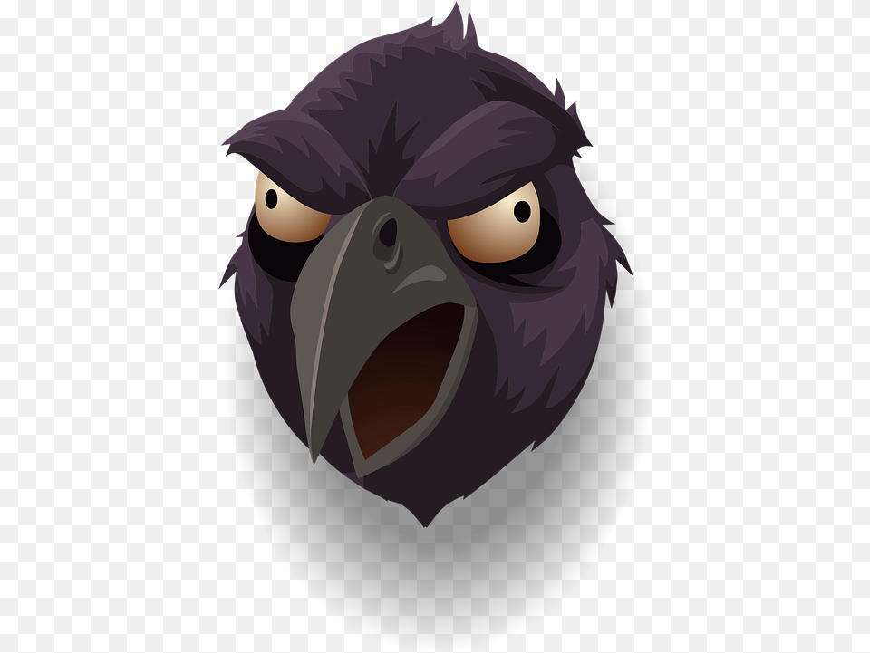 Raven Head Bird Vector Graphic On Pixabay Cartoon Raven, Animal, Beak, Person Png Image
