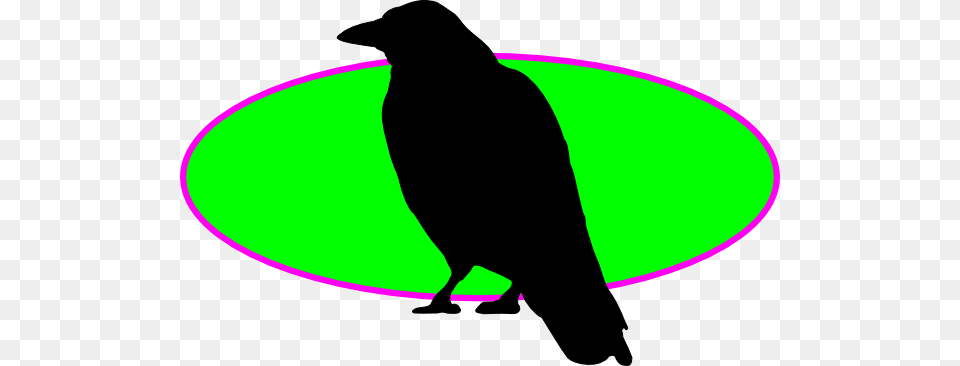 Raven On Green Oval Clip Art, Animal, Bird, Crow, Silhouette Free Transparent Png