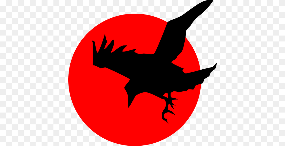 Raven Over Red Moon Vector Image, Logo, Symbol, Person Png