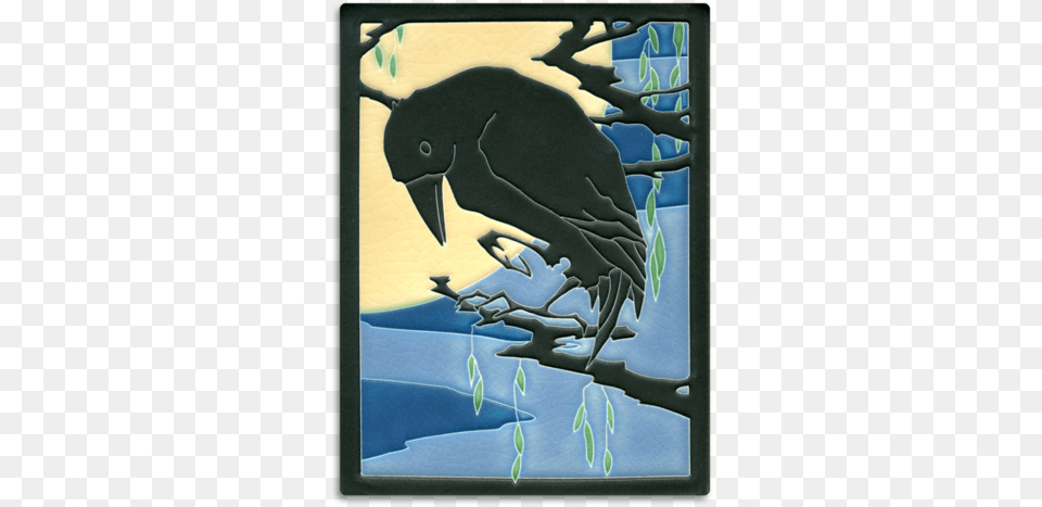 Raven Tile Crow Art Bird Motawi Tile Works, Animal, Blackbird, Baby, Person Free Png Download
