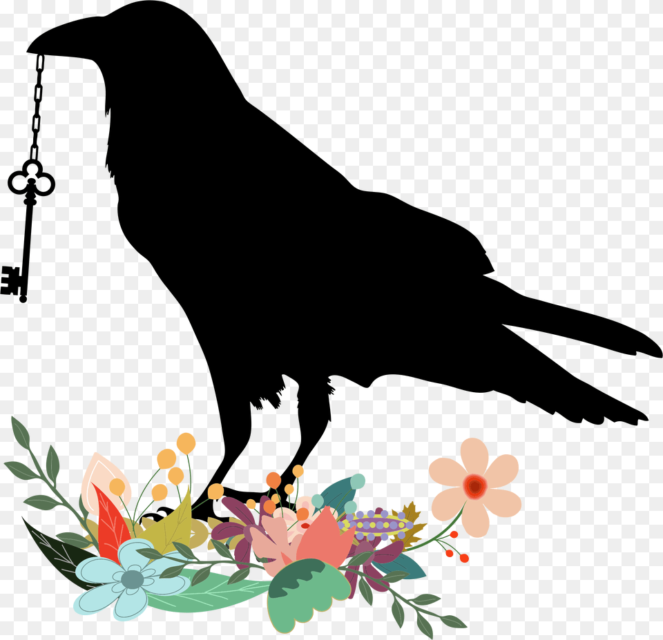 Raven With Key Clip Arts Raven With Key, Art, Floral Design, Graphics, Pattern Free Png Download