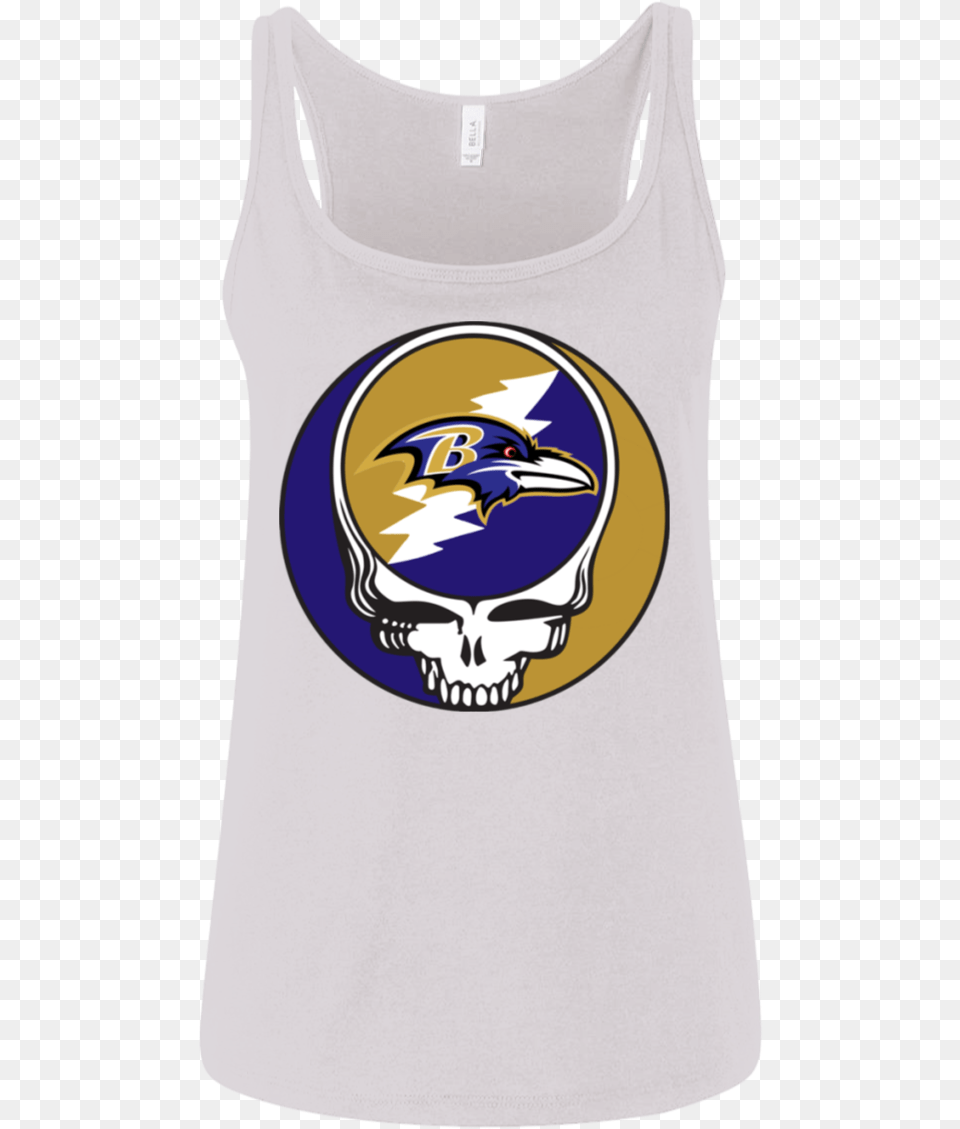 Ravens Grateful Dead Design Ladies39 Relaxed Jersey Active Tank, Clothing, Tank Top Png