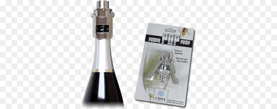 Ravi Champagne Pop Pumpstopper Chrome Finish Ravi Champagne Pop Pump Bottle Stopper And Preserver, Shaker, Alcohol, Beverage, Sink Free Transparent Png