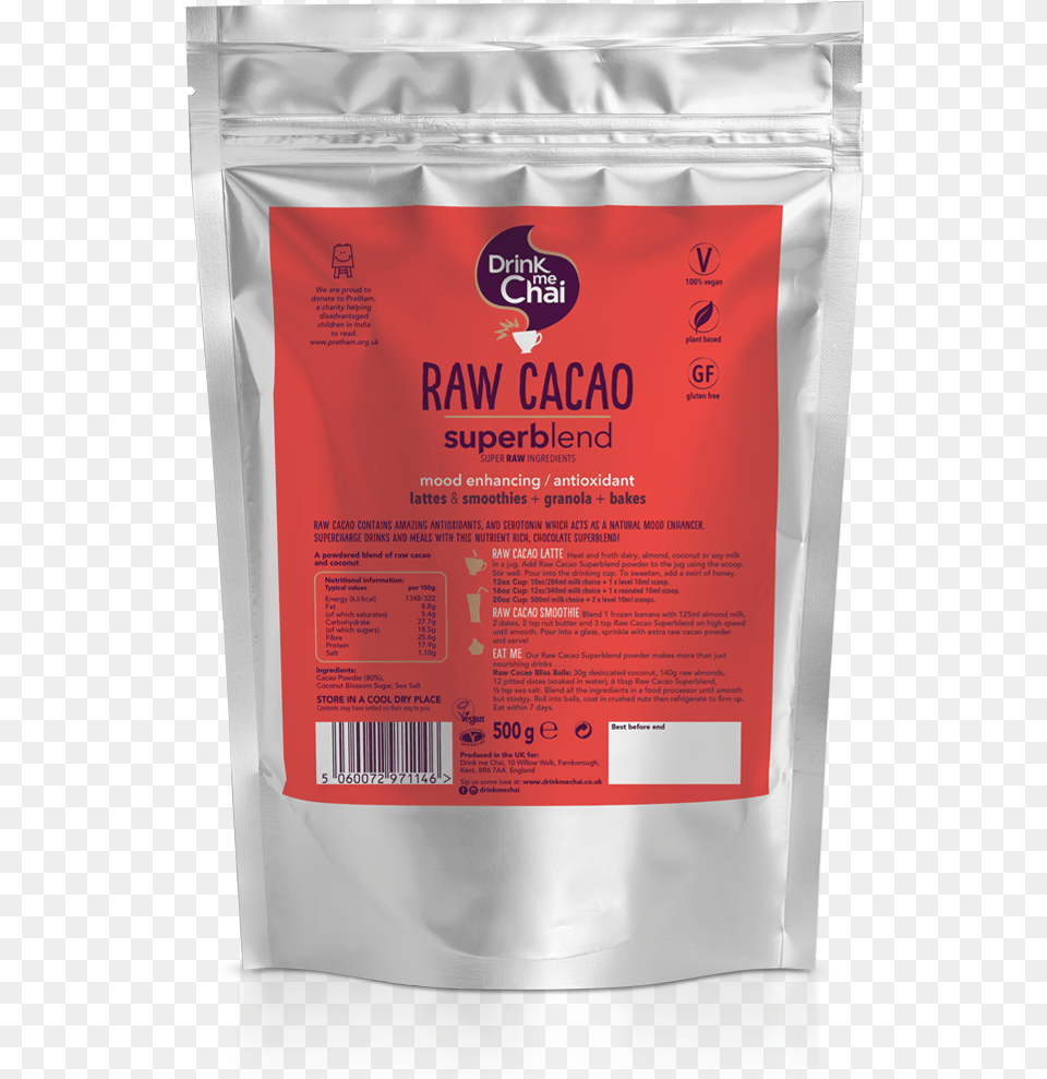 Raw Cacao Superblend Coconut Shell Charcoal Packaging, Powder Free Transparent Png