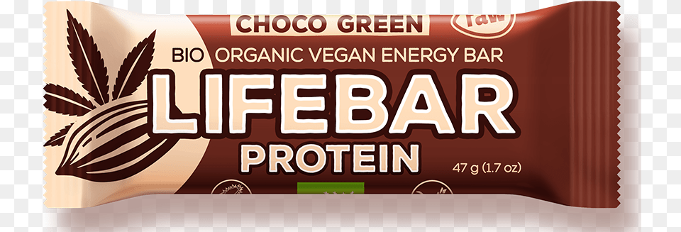 Raw Energy Choco Green Lifebar Protein Chocolate, Food, Sweets, Candy, Ketchup Png Image