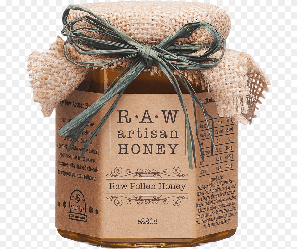 Raw Honey With Bee Pollen 100 Natural Pure Honey Gift Wrapping, Jar, Food, Jam Png
