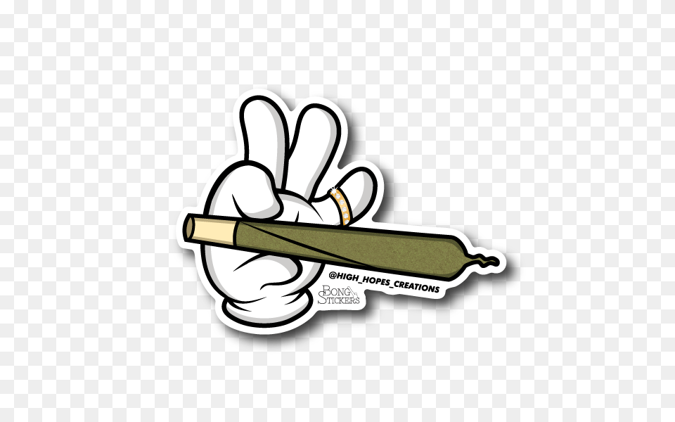 Raw Joint Hand Weed Sticker, People, Person, Baseball, Baseball Bat Free Png Download