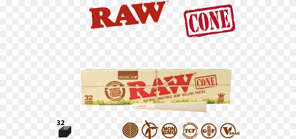 Raw Organic 1 1 4 Pure Hemp Pre Rolled Cones, Food, Sweets Png