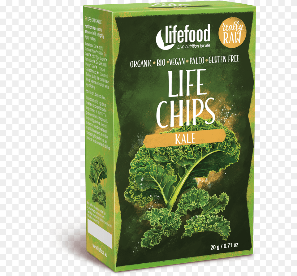 Raw Organic Kale Life Chips Chips Di Verdure Cavolo Verde Croccante, Book, Food, Leafy Green Vegetable, Plant Free Png Download